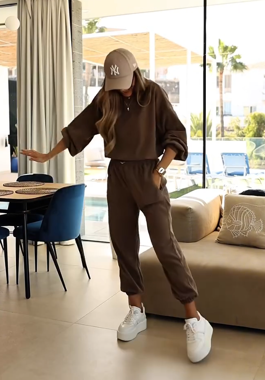 Női kétrészes bordázott szett mindennapi viseletre