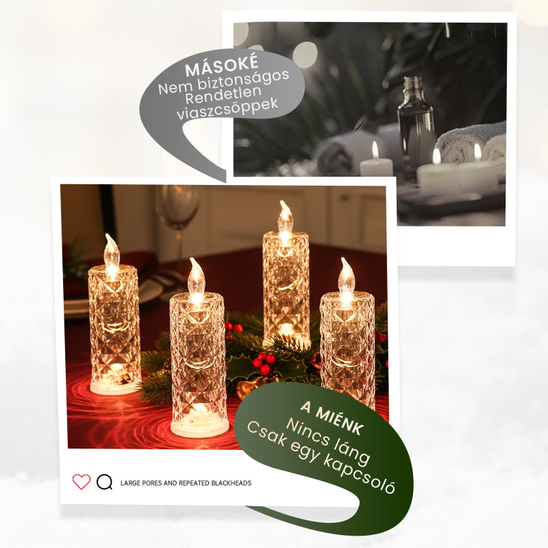 【✨1+2 ingyenes 】Romantikus, elemmel működő LED-es láng nélküli gyertyák