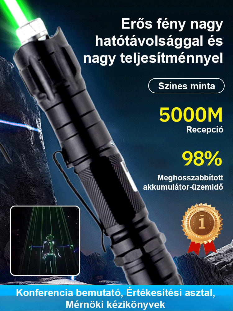 Nagy teljesítményű távolsági erős fényű lézer toll.