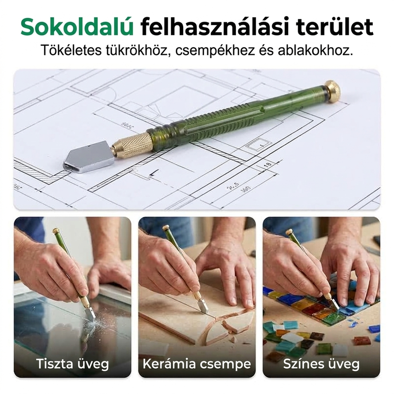 đ ïžProfesszionĂĄlis gyĂ©mĂĄntvĂĄgĂł â edzett ötvözetbĆl kĂ©szĂŒlt görgĆkkel, amelyek precĂz vĂĄgĂĄst tesznek lehetĆvĂ© ĂŒvegen Ă©s csempĂ©n egyarĂĄnt.