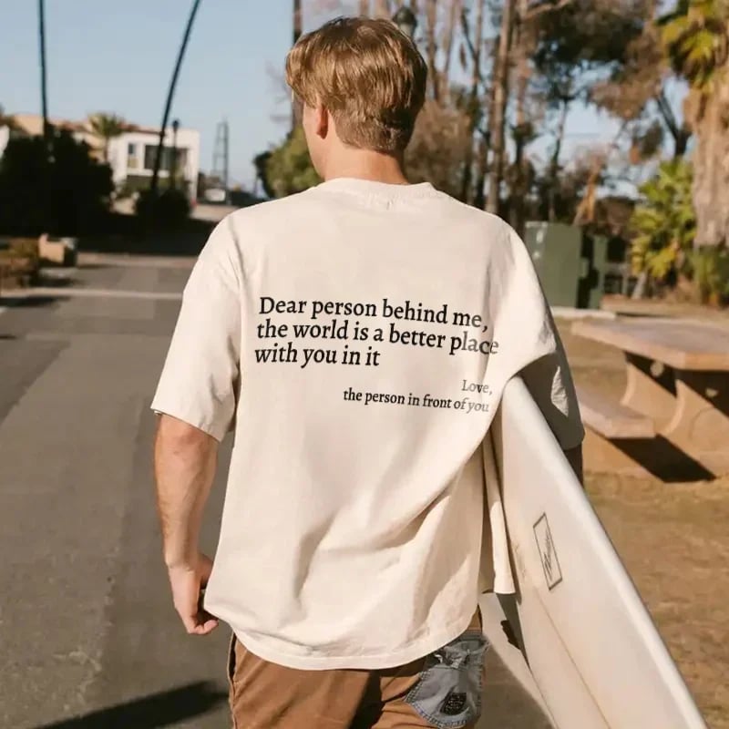 💥Új unisex póló "Kedves Ember A Mögöttem Áll" felirattal, nagy méretben, 2025-től