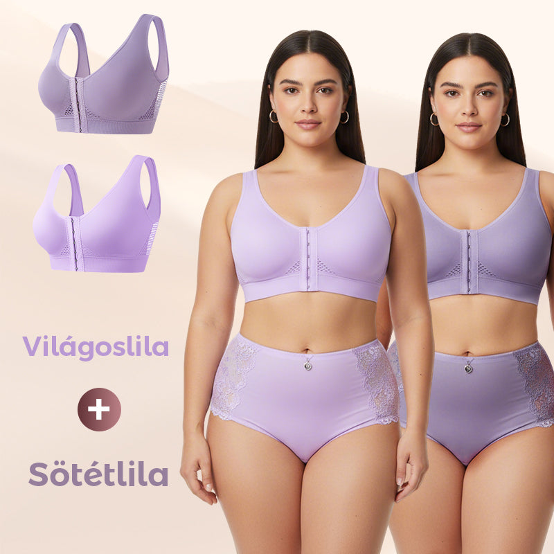 【✨ 1 + 1 ingyenes】Női merevítő nélküli, elölről záródó melltartó