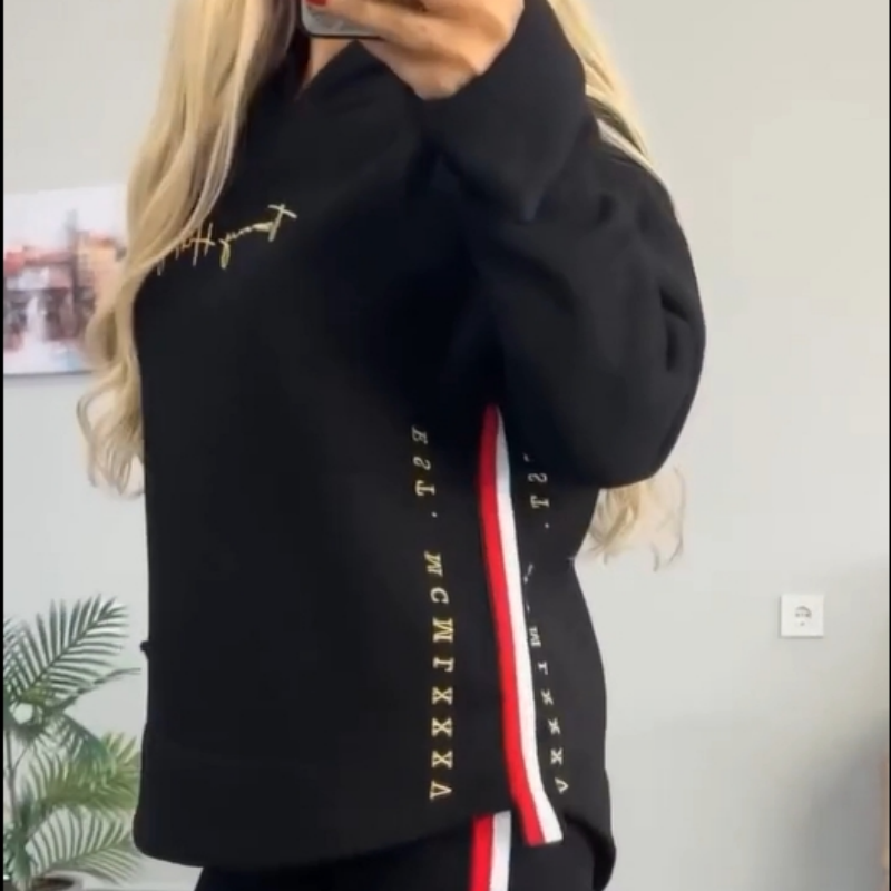 đ„ĂjdonsĂĄg 2025 - 75% KEDVEZMĂNYđ NĆi hĂ©tköznapi csĂkos hosszĂș ujjĂș felsĆ Ă©s nadrĂĄg