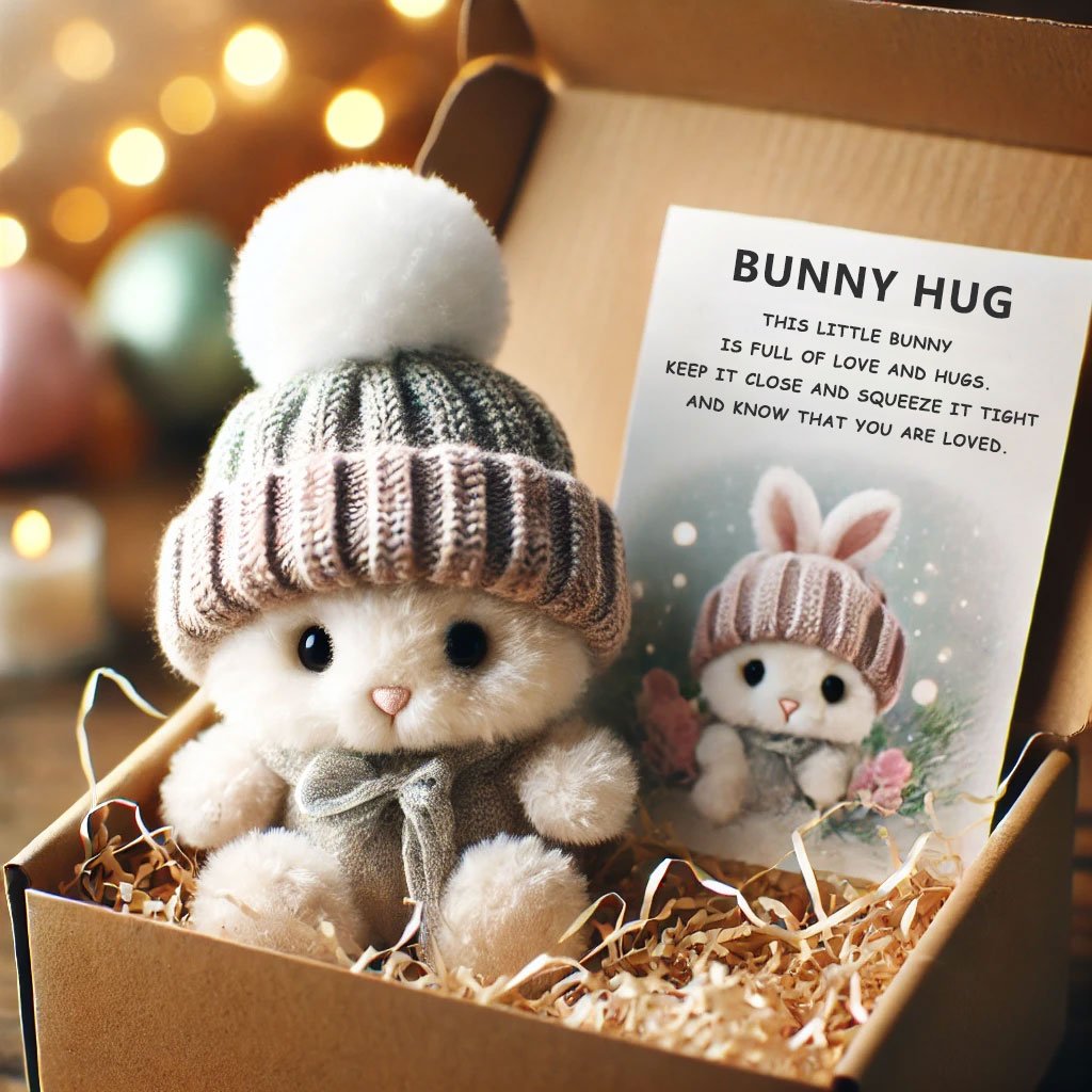 🐇Mini nyuszi aranyos húsvéti ajándékot ölel🎁