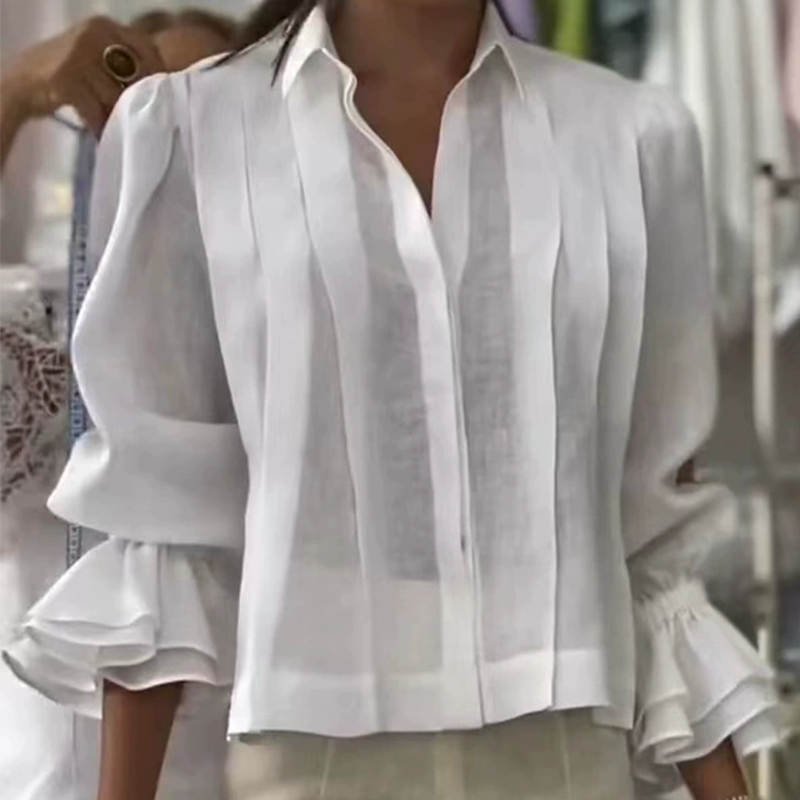 【S-3XL】✨🌼Elegáns ing fodros és rakott mintával