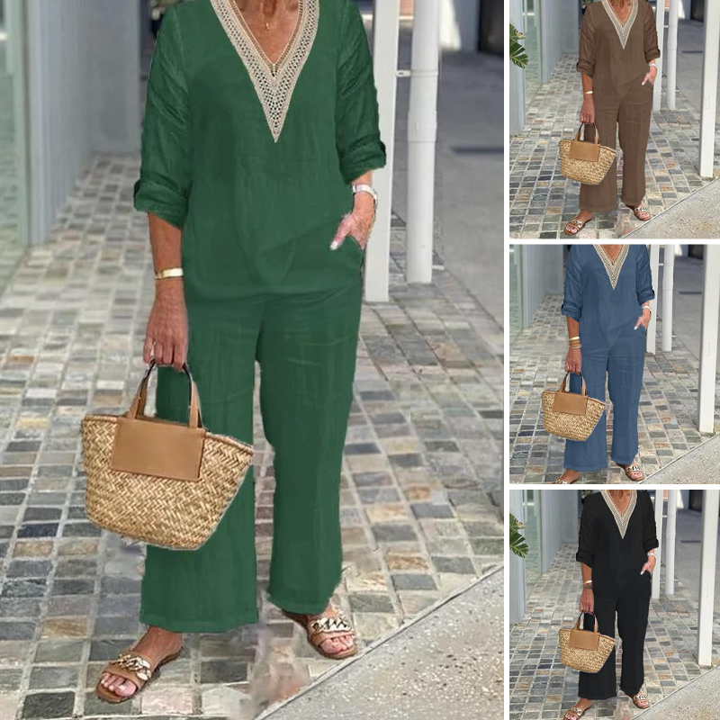 【S-3XL】✨Női V-nyakú, széles szárú felső