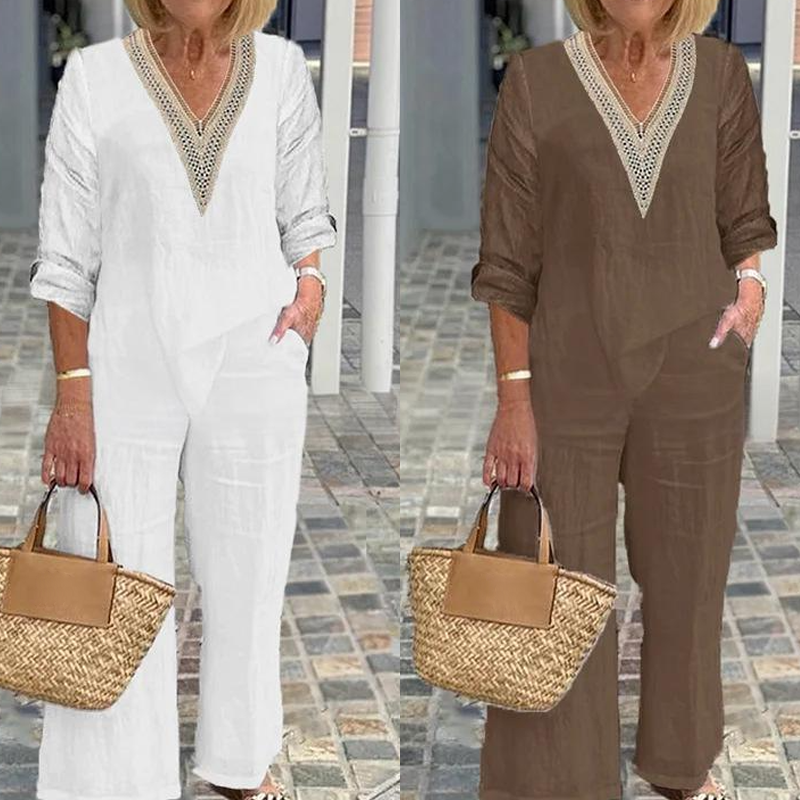 【S-3XL】✨Női V-nyakú, széles szárú felső