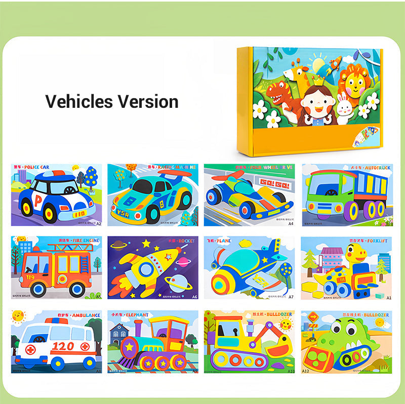 🧩🎨Gyerekek számára készült DIY 3D EVA matricás kézműves foglalkozás🎁