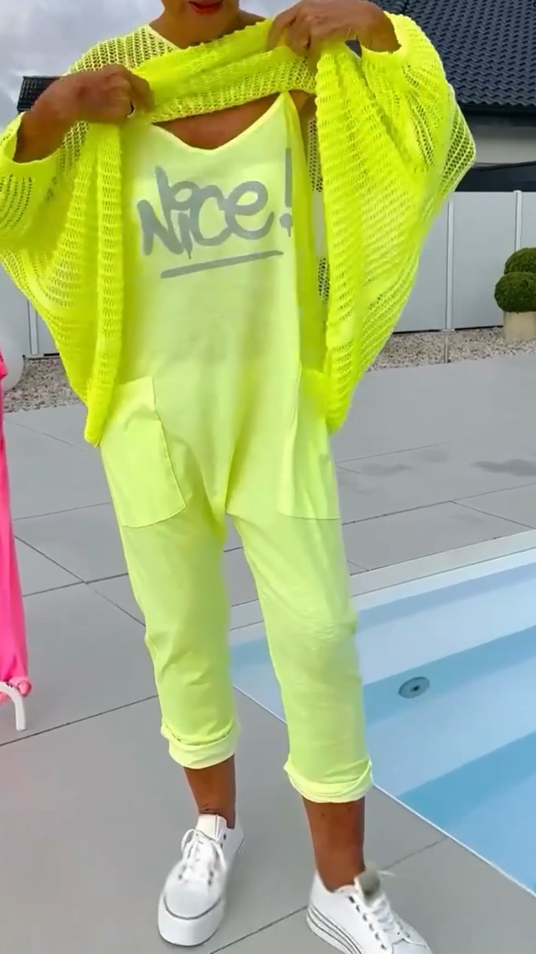 🌸Női overál + bő felső kivágott sállal