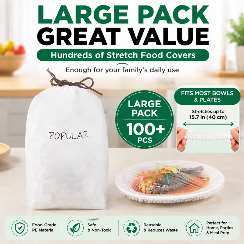 100 eldobható, rugalmas ételvédő tálakhoz és tányérokhoz