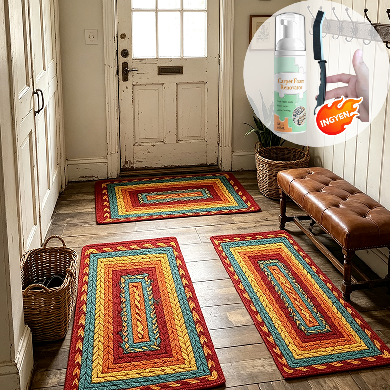 🏠 50% kedvezmény🧵Elegáns szőtt futószőnyeg – Poliészter – Csúszásmentes – Gyorsan nedvszívó 🚪