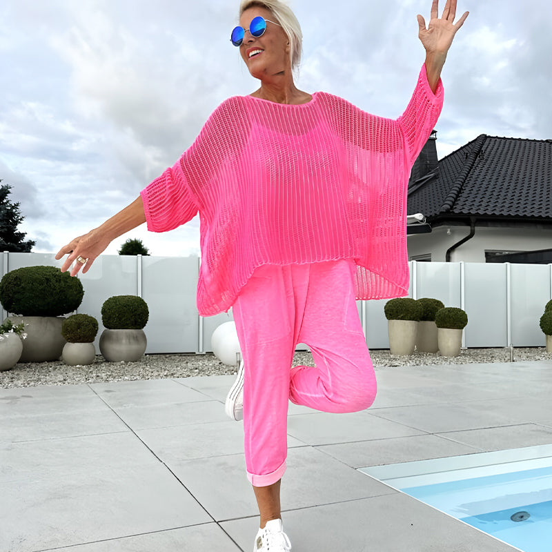 🌸Női overál + üreges lezser felső