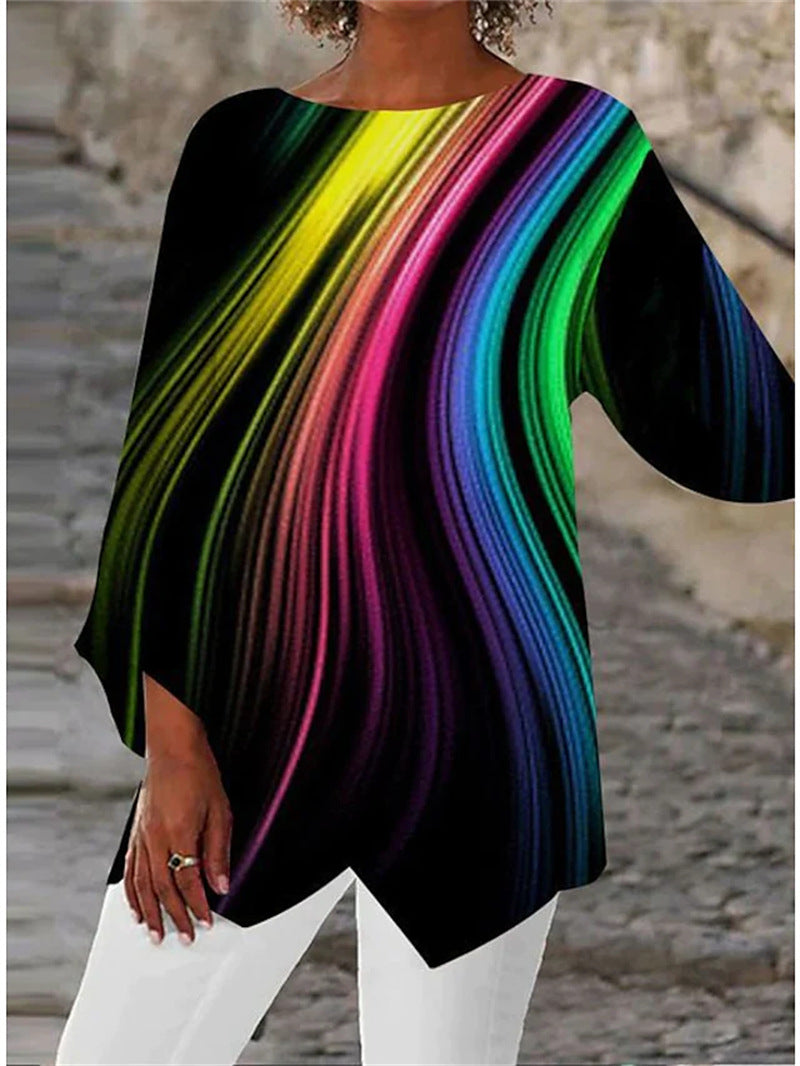 [S-5XL]Új 2025-ös mintás, kerek nyakú, hosszú ujjú ing