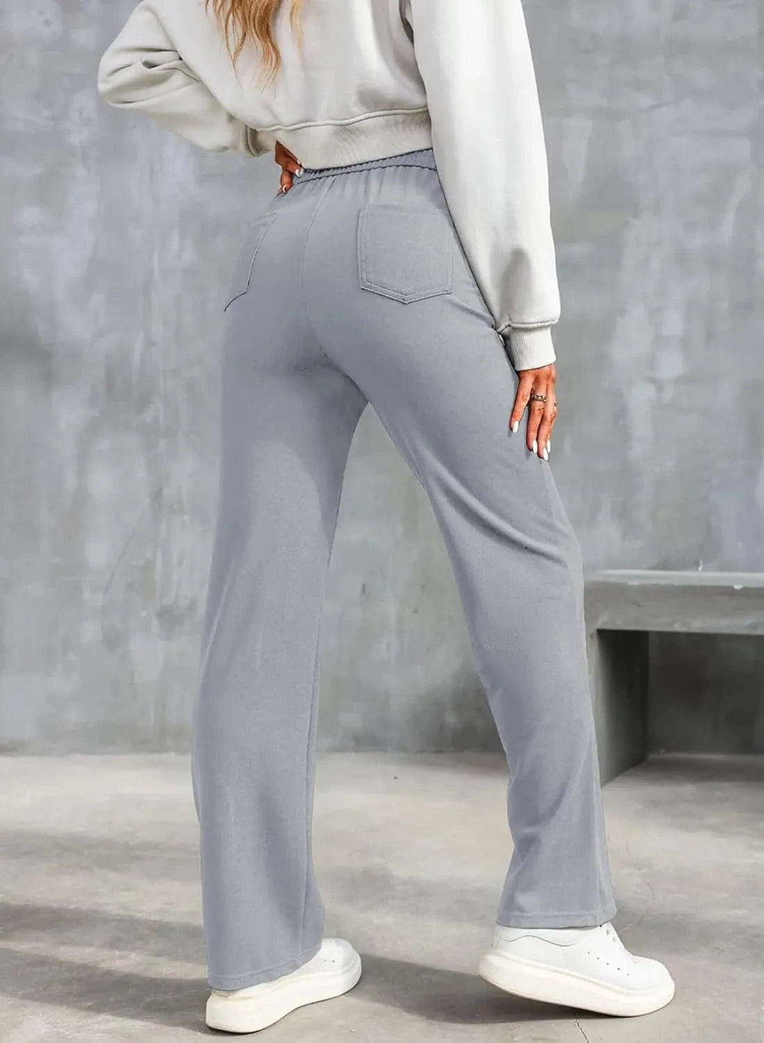 Magas derekú elasztikus szabadidőnadrág