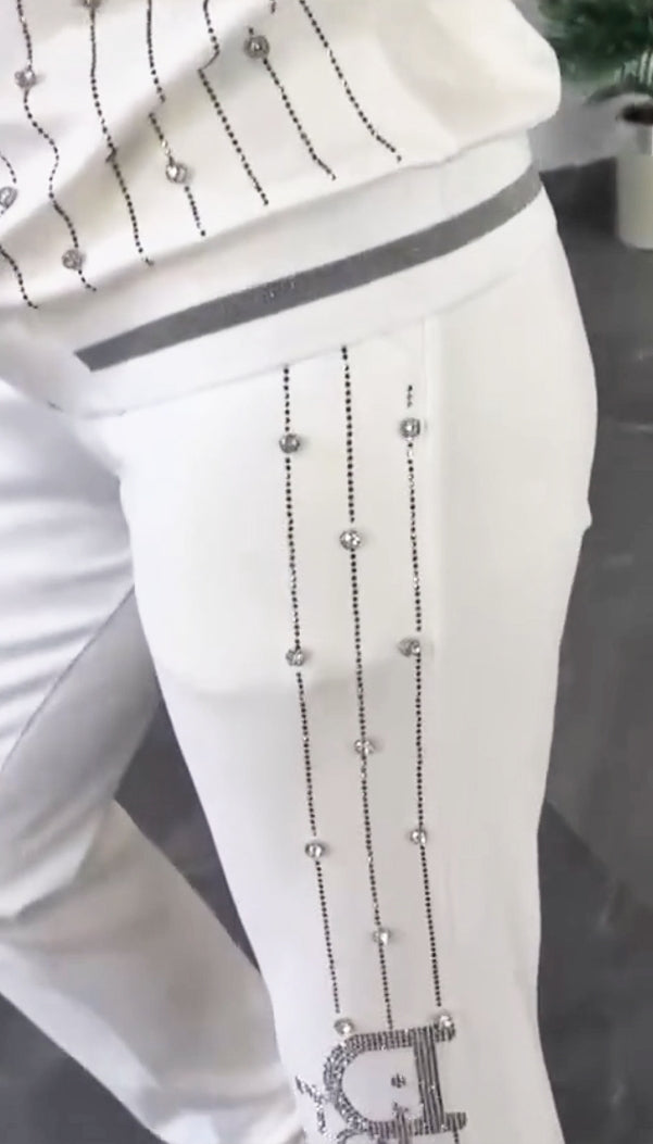 💎Kétrészes szett cipzárral és kristályokkal