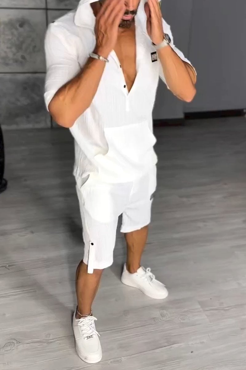 Rendkívüli, kapucnis férfi kétrészes szett