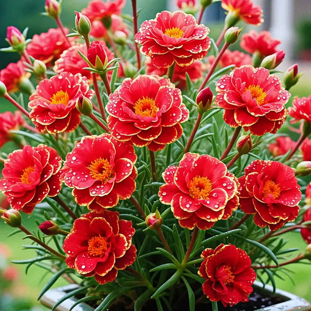 Aranycsipke portulaka🌸✨ Gyönyörű, dupla virágok a könnyed nyári színekért