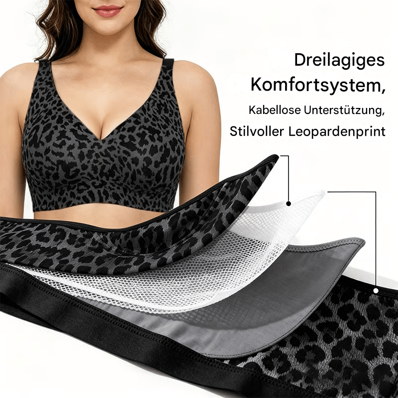 🏆🔥Ultra feszesítő, merevítő nélküli leopárdmintás melltartó | Női merevítő nélküli melltartó 👍Nincs több megereszkedett mell