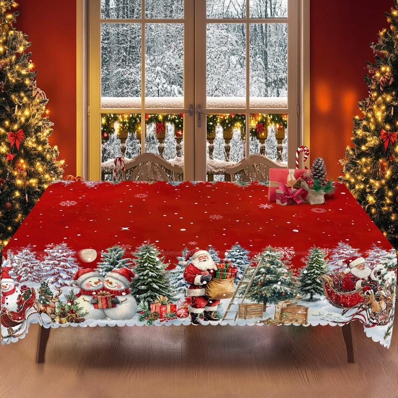 Prémium karácsonyi terítő – bájos Mikulás és rénszarvas motívum az örömteli családi pillanatokhoz