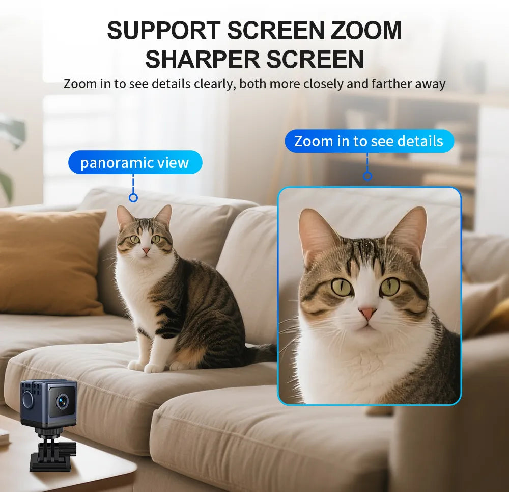 W03 Okos WiFi-s biztonsági kamera – 1080P HD, éjjellátó, mozgásérzékelés, alacsony fogyasztású