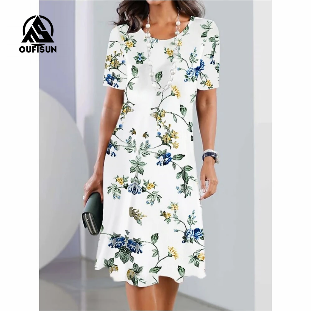 Divatos virágmintás rövid ujjú maxi ruhák Pillangós virágos hosszú ruha