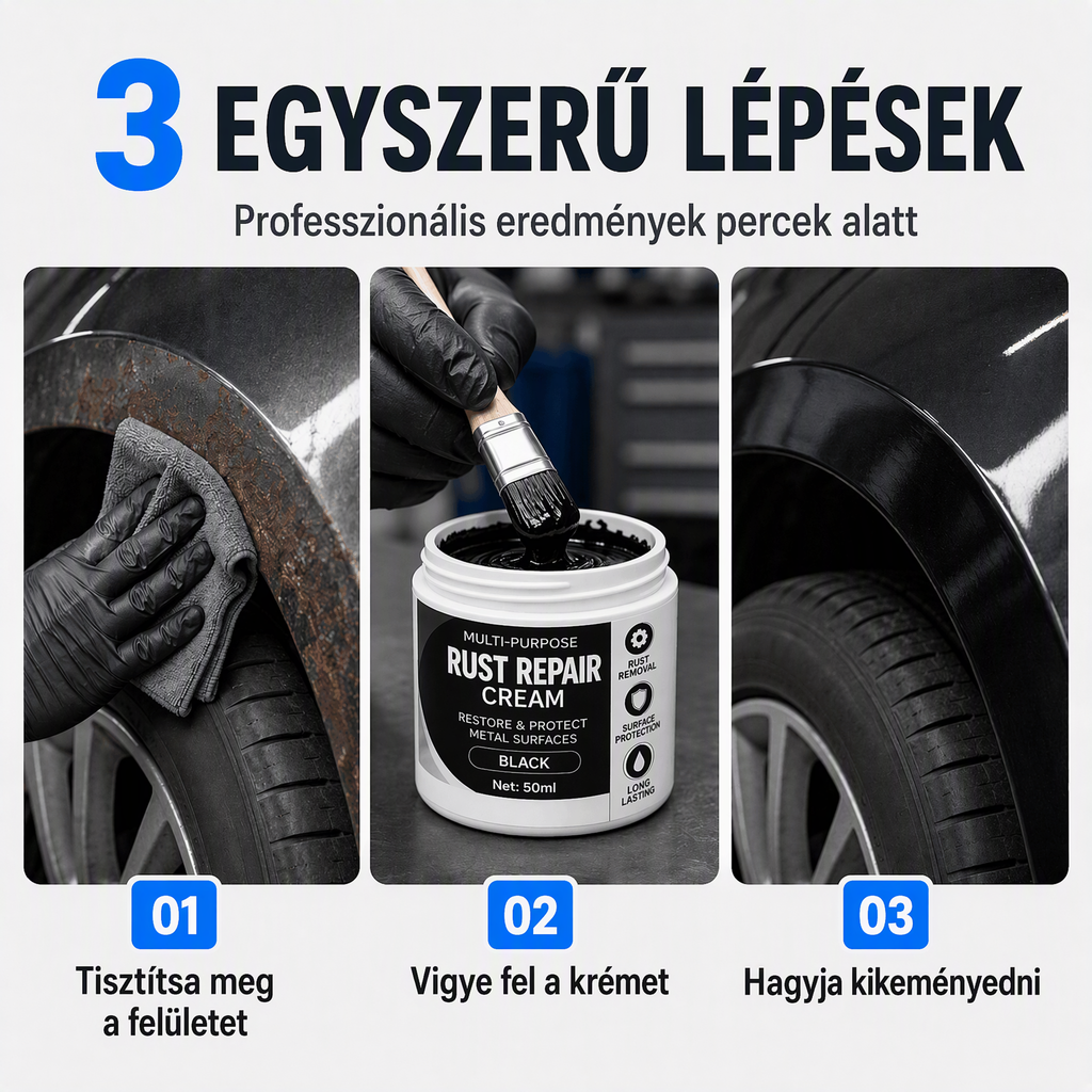 🚗 Rozsda javító krém autóhoz és háztartási fémhez – Könnyű felhasználás, hatékony rozsda eltávolítás