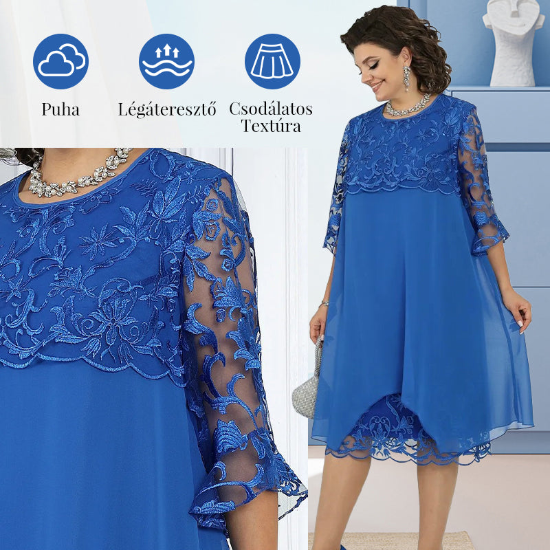 Női Laza Csipkés Midi Ruha