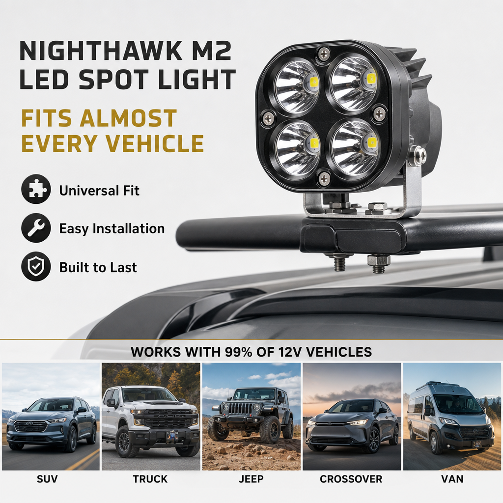 NightHawk M2 Járműbe Szerelt LED Fényszóró – Pontosabb Szkennelés, Extrém Fényerő