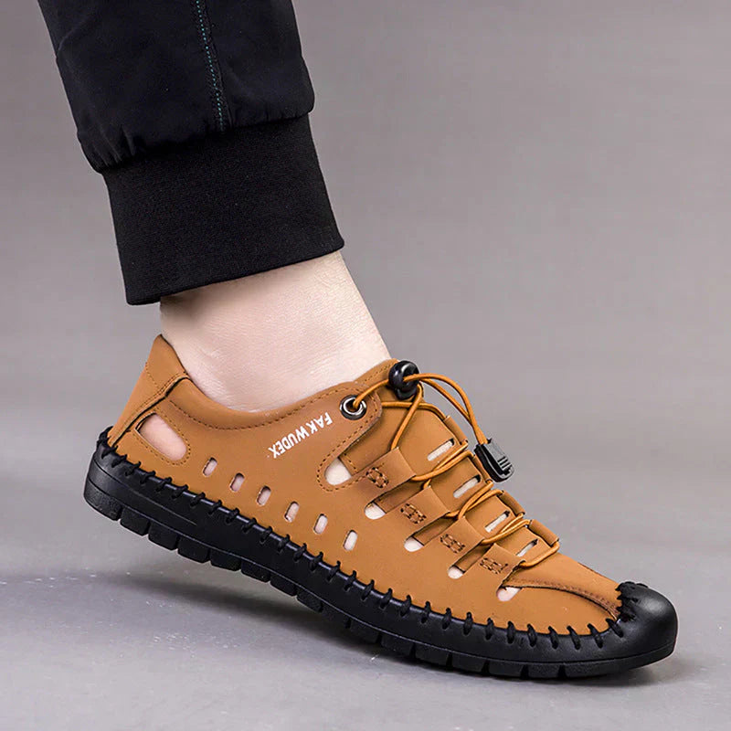 🔥Bőr pilóta szandál körbefutó orral👞