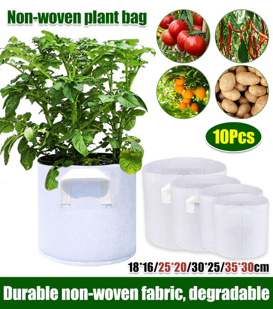【10db】🌱 3/4/5/7/10 gallon zöldség-/virág-/növénytermesztő táskák, erős, nem szőtt termesztőtáskák