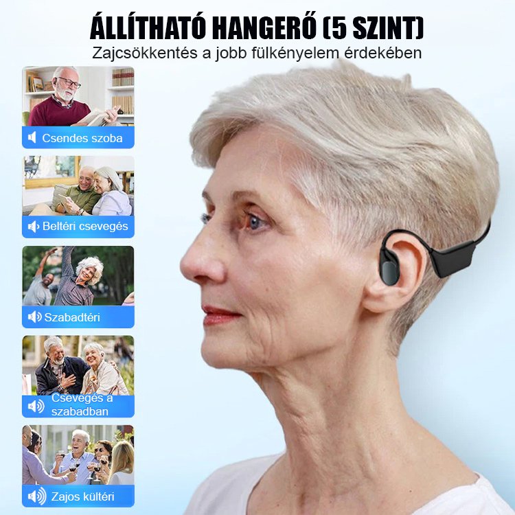 Csontvezetéses Bluetooth fejhallgató hallókészülék