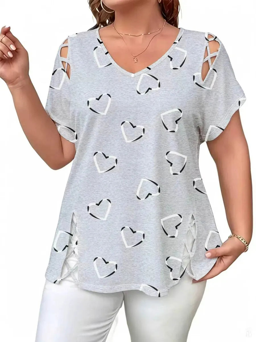 👗🌸Női nyári blúz V-nyakkal és mintával — puha, elegáns🌟