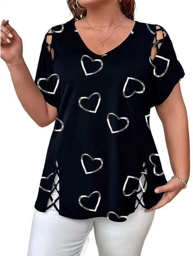 👗🌸Női nyári blúz V-nyakkal és mintával — puha, elegáns🌟