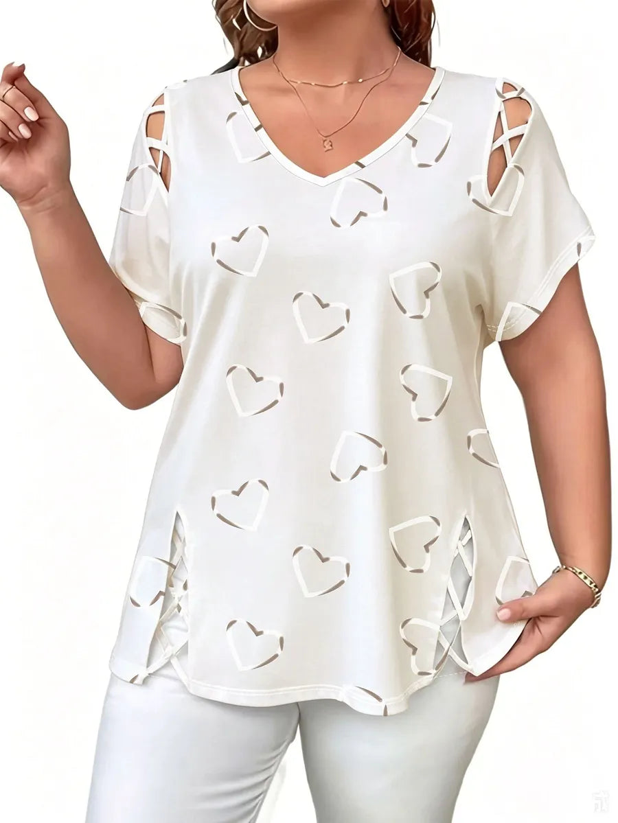 👗🌸Női nyári blúz V-nyakkal és mintával — puha, elegáns🌟