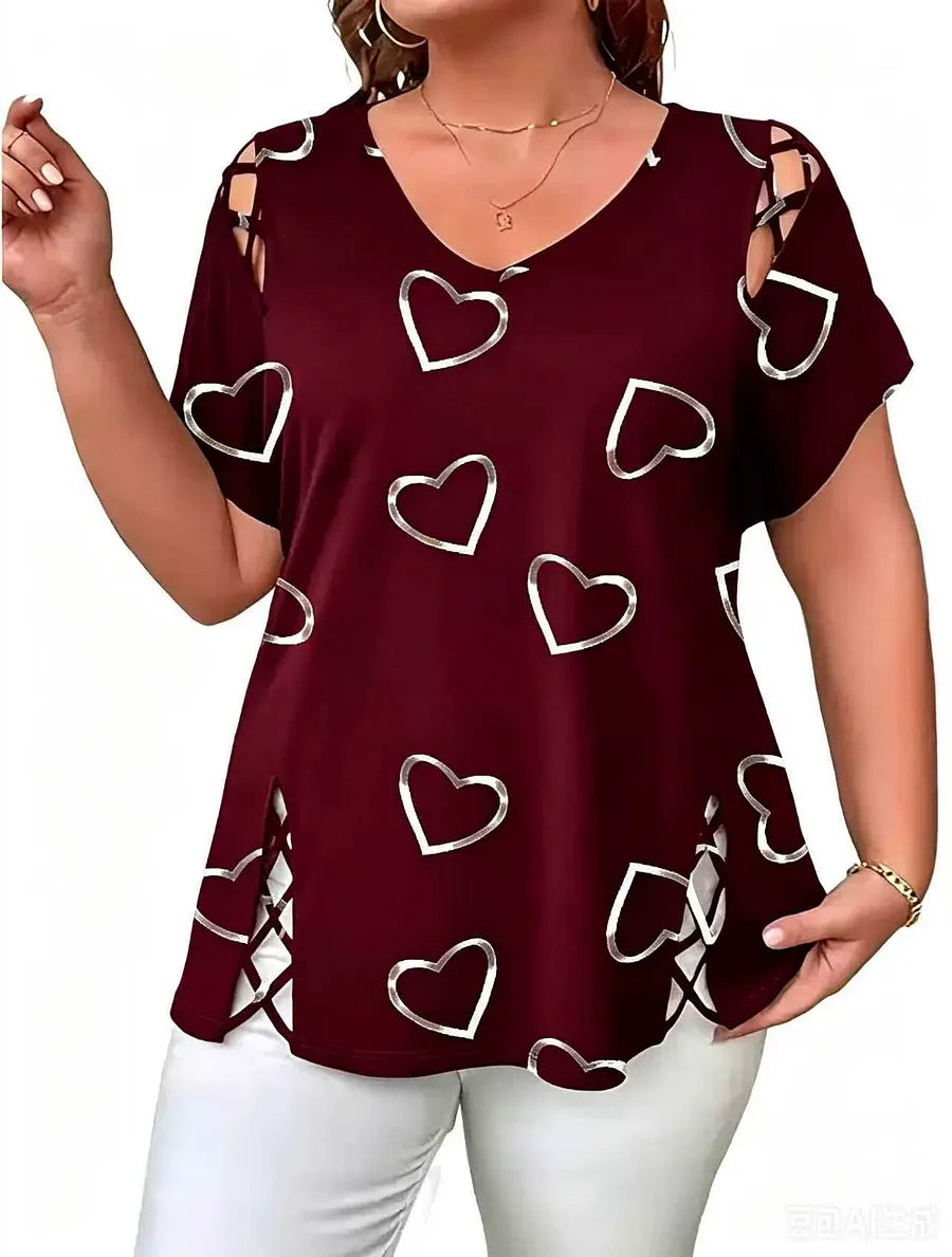 👗🌸Női nyári blúz V-nyakkal és mintával — puha, elegáns🌟