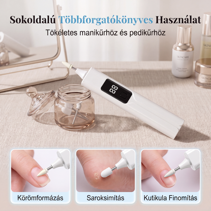 💅 Professzionális elektromos körömfúró készlet – Precíz, állítható sebességű – Utánvét ✨