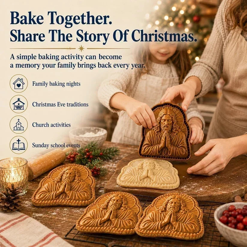 ✝️ Karácsonyi süteményformákból álló mini szett, hit és jászol motívumokkal | Újrafelhasználható formák a hagyományos ünnepi sütéshez 🥧✨