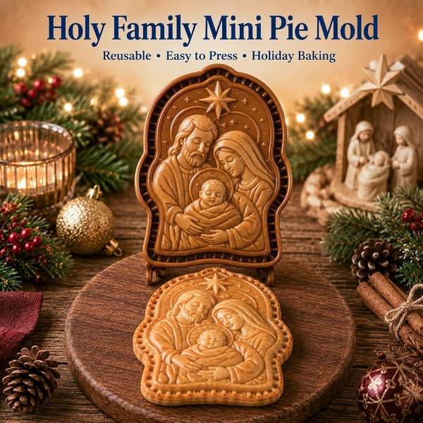 ✝️ Karácsonyi süteményformákból álló mini szett, hit és jászol motívumokkal | Újrafelhasználható formák a hagyományos ünnepi sütéshez 🥧✨