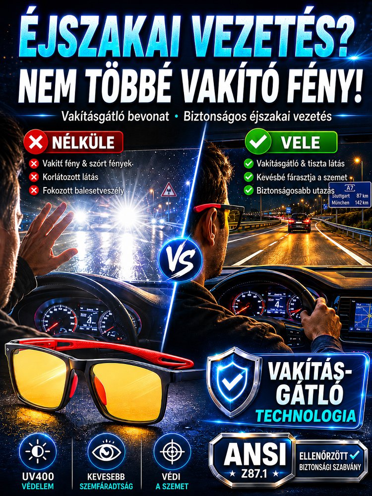 【Nappal és éjjel is használható】Szuperkönnyű sportos éjszakai olvasószemüveg