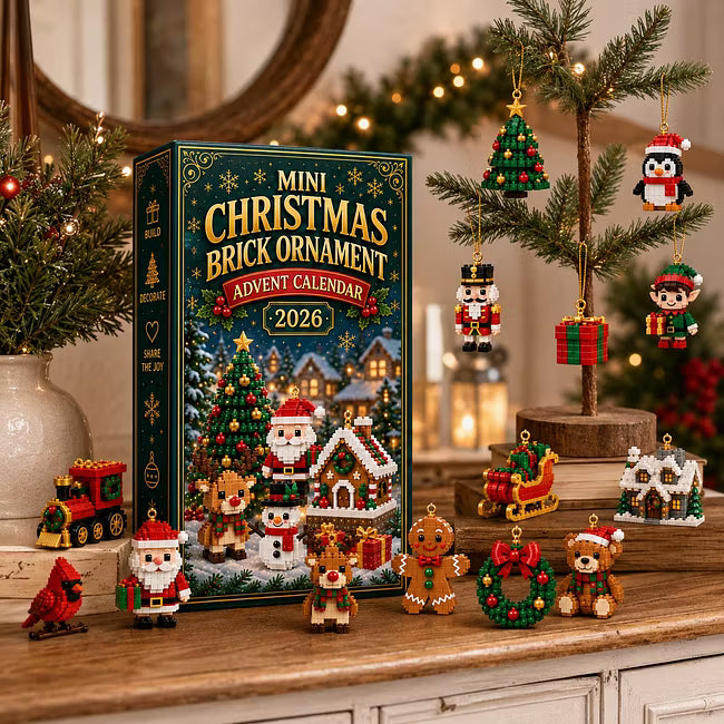 🎄 24 napos mini adventi naptár karácsonyi díszekkel | 24 egyedi, ünnepi, saját készítésű dizájn akasztókkal - tökéletes karácsonyfák, koszorúk és ünnepi dekorációk díszítésére 🧱