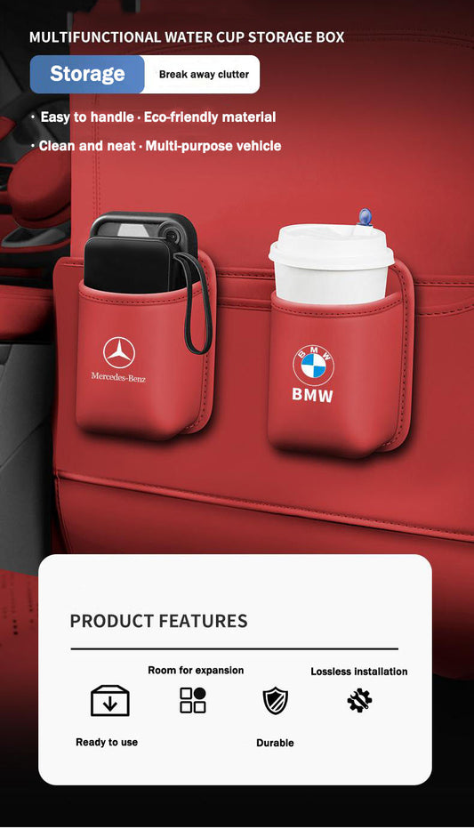 Bőr autós pohártartó szervező