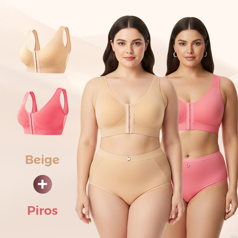 【✨ 1 + 1 ingyenes】Női merevítő nélküli, elölről záródó melltartó