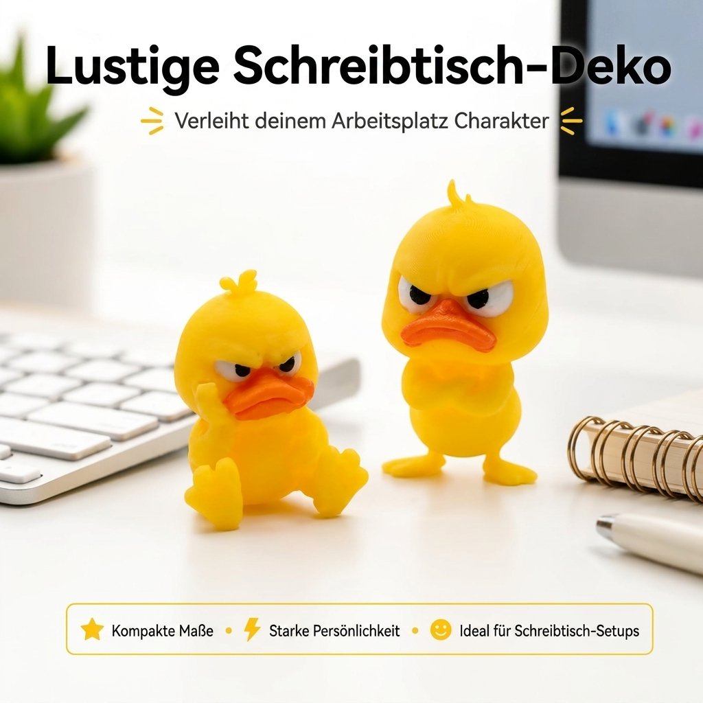 😠 Angry Duck asztali figura – Dobj fel egy vagányságot az asztalodra! 🐥