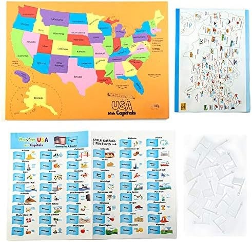 🔥🌍 Világtérkép és USA térkép kirakós készlet