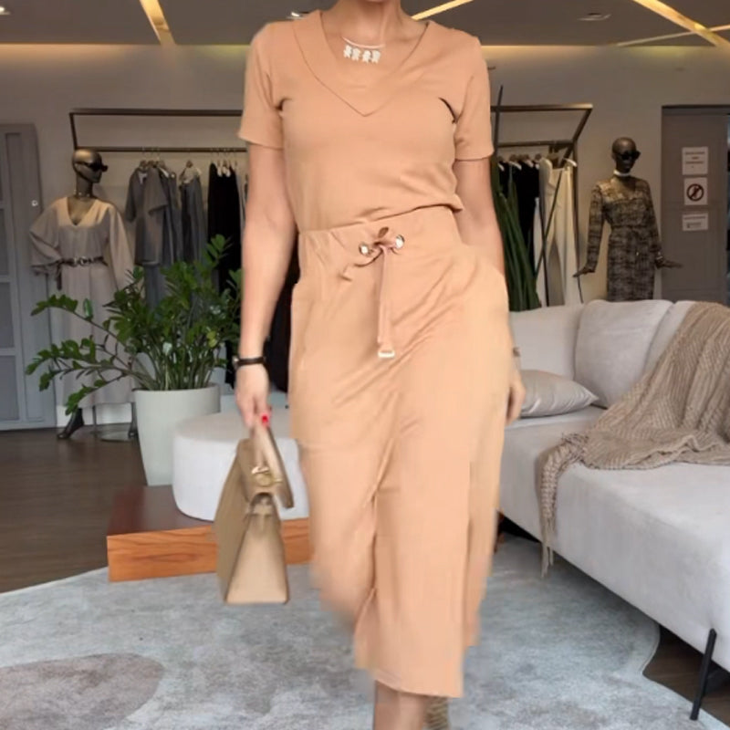 🌸Tavaszi Akció🌸V-nyakú női felső és szoknya