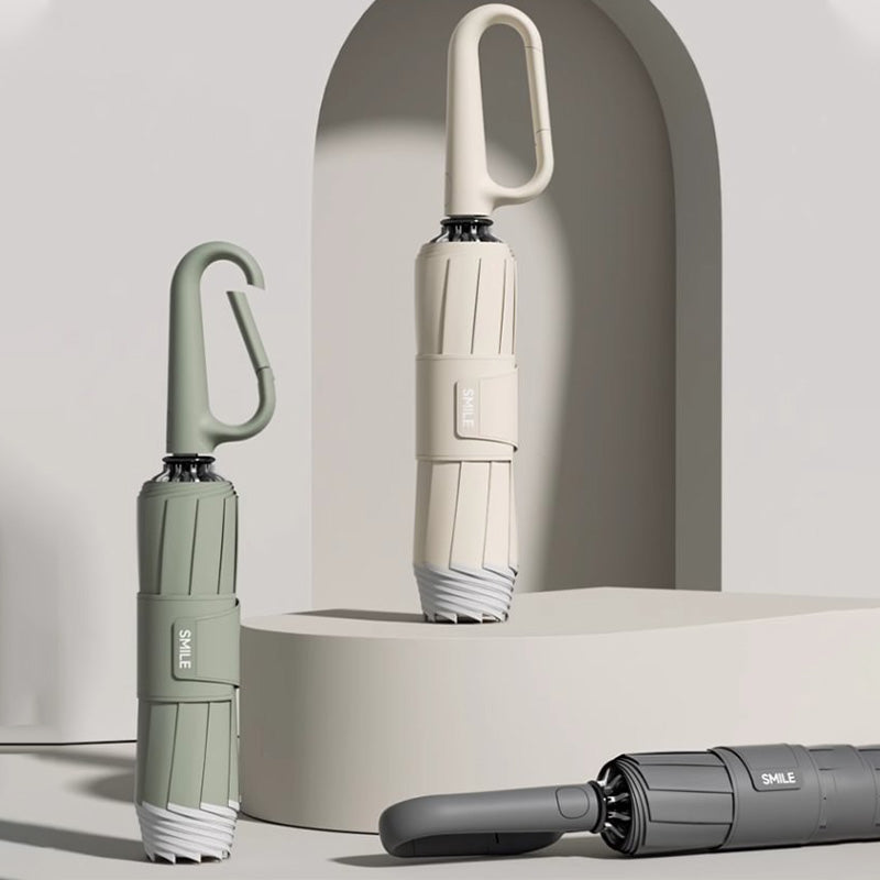 ☂️✨ Fényvisszaverő biztonsági csíkos esernyő! Fordított tágulás és összehúzódás fröccsenő víz nélkül, jó láthatóság homályos környezetben