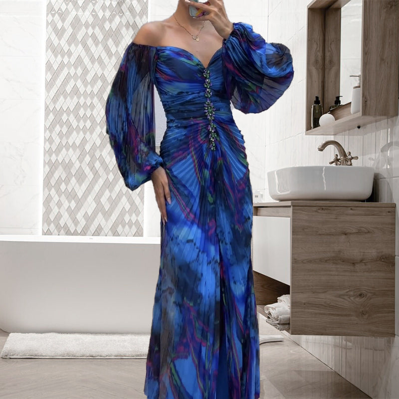 ✨【Karcsúsító Varázsló】Női Pánt nélküli Ruha✨ | Vonzó pánt nélküli dizájn | Rakott részletek | Kivágott hasíték, kényelmes hosszú ujjú