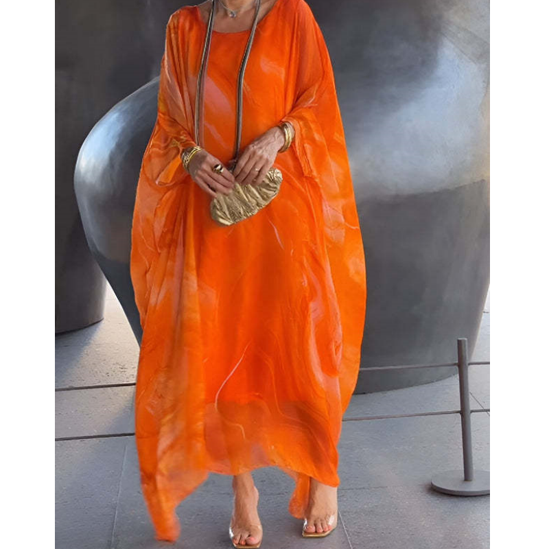 🔥Kiárusítás🔥Elegáns sifon ruha márványmintával