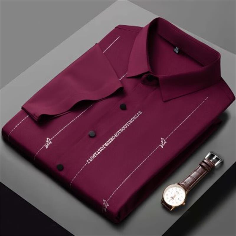 ❄️Férfi gyűrődésálló, nagy nyúlású jégselyem ing