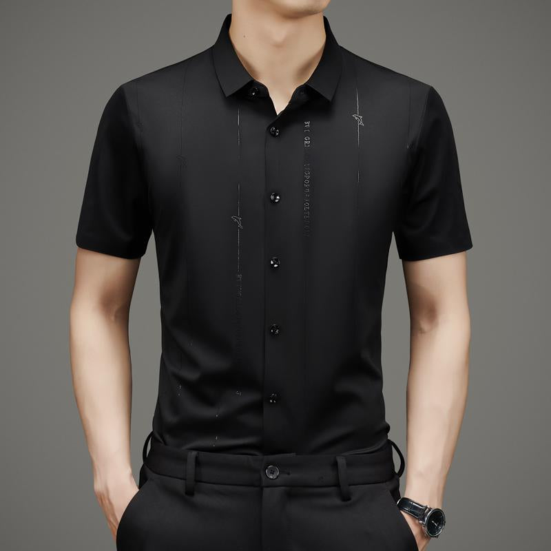 ❄️Férfi gyűrődésálló, nagy nyúlású jégselyem ing